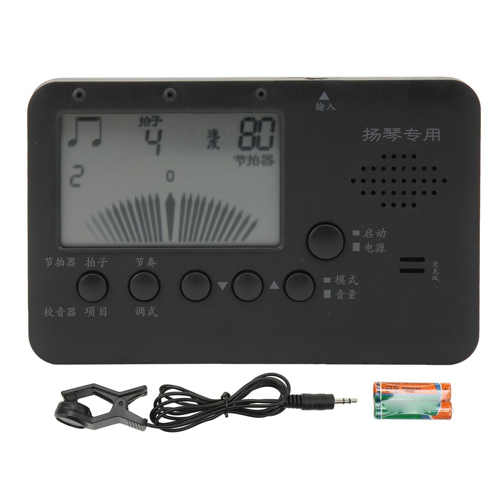 Dulcimer Tuner 3 In 1 Metronome Tuner Tone Generator Music Instrument Tool with LCD Display MT520Y Black