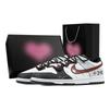 Dunk Step Into Flame, Heart Box Abrasion Resistant Low Top Skateboard Shoes Unisex Black Red HF5441-100(Team773--)