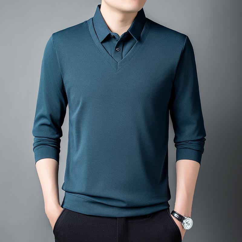 

Мужские футболки с длинным рукавом весна-осень рубашки топы блузки свитера для мужчин уличная одежда комбинезоны одежда из натуральной кожи рабочая одежда 4XL тёмно-синий