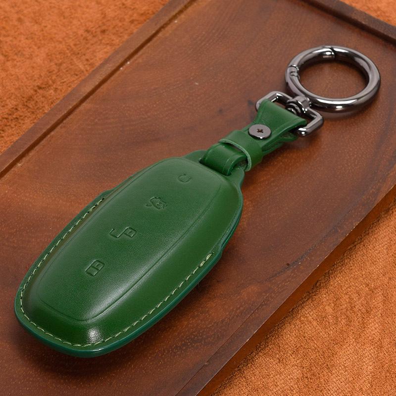 

Genuine Leather Key Case for Denza D9 (2022 Model) - Men s Personalized Metal Shell Buckle