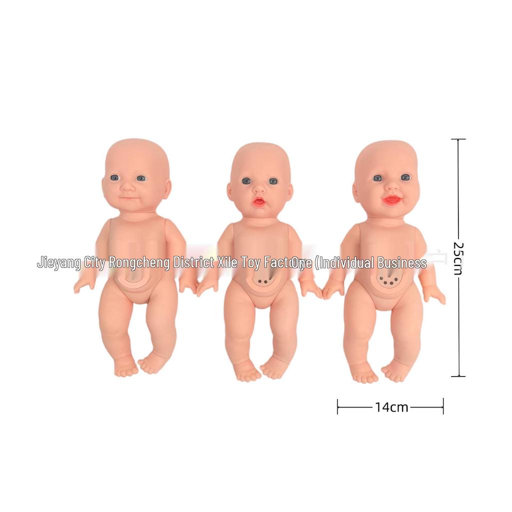 10-Inch Nude Vinyl Doll | Child's Simulation Toy with Silicone Accessories