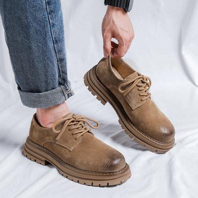 Moda Masculina Couro Genuíno Cano Baixo Sapatos de Trabalho Marca Sapatos Masculinos Botas de Segurança para Trabalho Designer Masculino Cadarço Sola Grossa Durável Sapatos Outdoor