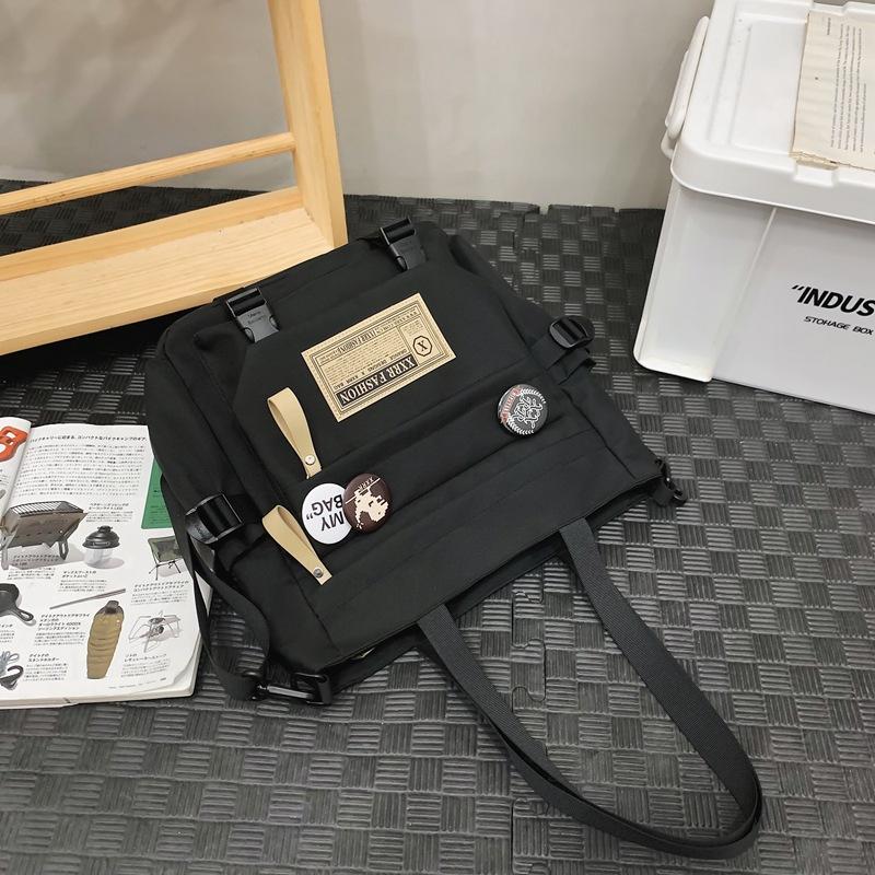 

Japanese tooling retro shoulder bag female college students class commuter backpack large capacity portable tutoring bag messenger bag