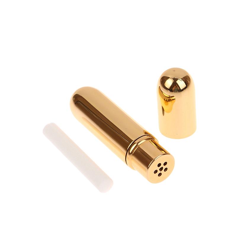1Pcs Nasal Inhalers For Essential Oils Aromatherapy Blank Aluminum Tubes 5Ml Refillable Bottles With Replacement Wicks