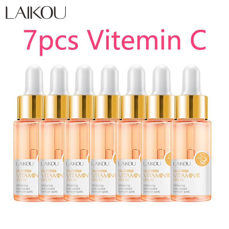 LAIKOU 7 Bottles 24K Gold Snail Sakura Hyluronic Acid Vitamin C Nicotinamida Rose Blueberry Serum Japan Essential Face Essences