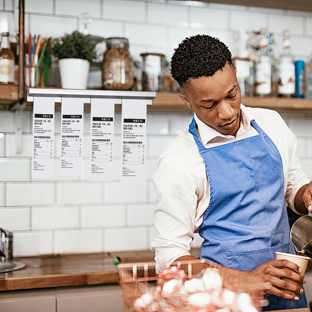20/30cm Restaurant Billett Holder Aluminium Bestillingshylle Kvitteringsholder Sølvfarget Kjøkken Skyve Sjekk Hylle for Kontor Kafeer Puber