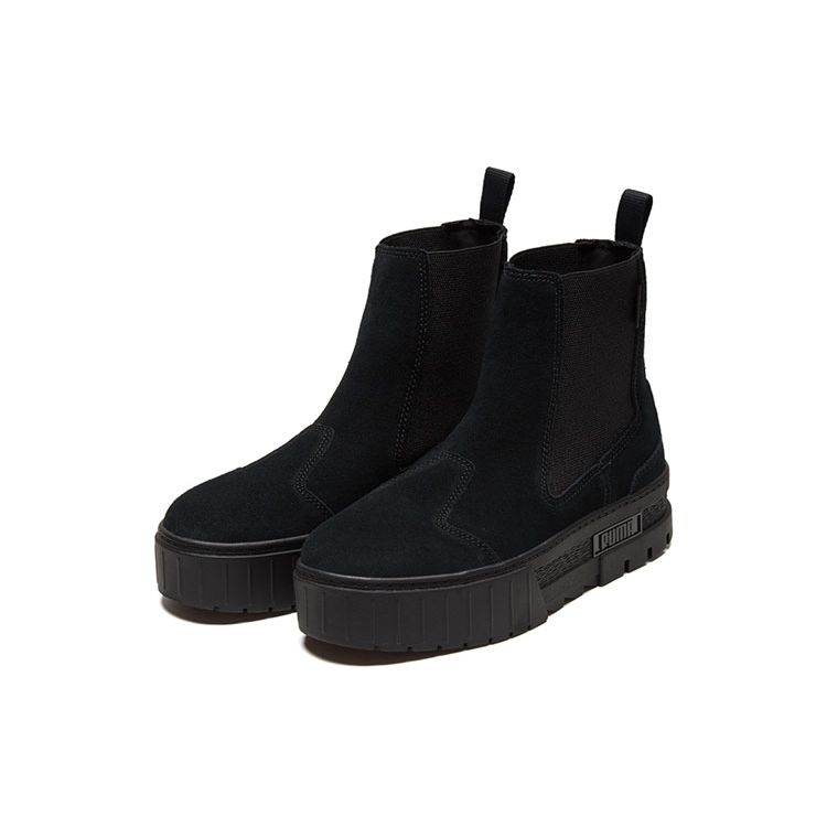 Puma Mayze Chelsea Suede Triple Black Women Sneakers 382829-01