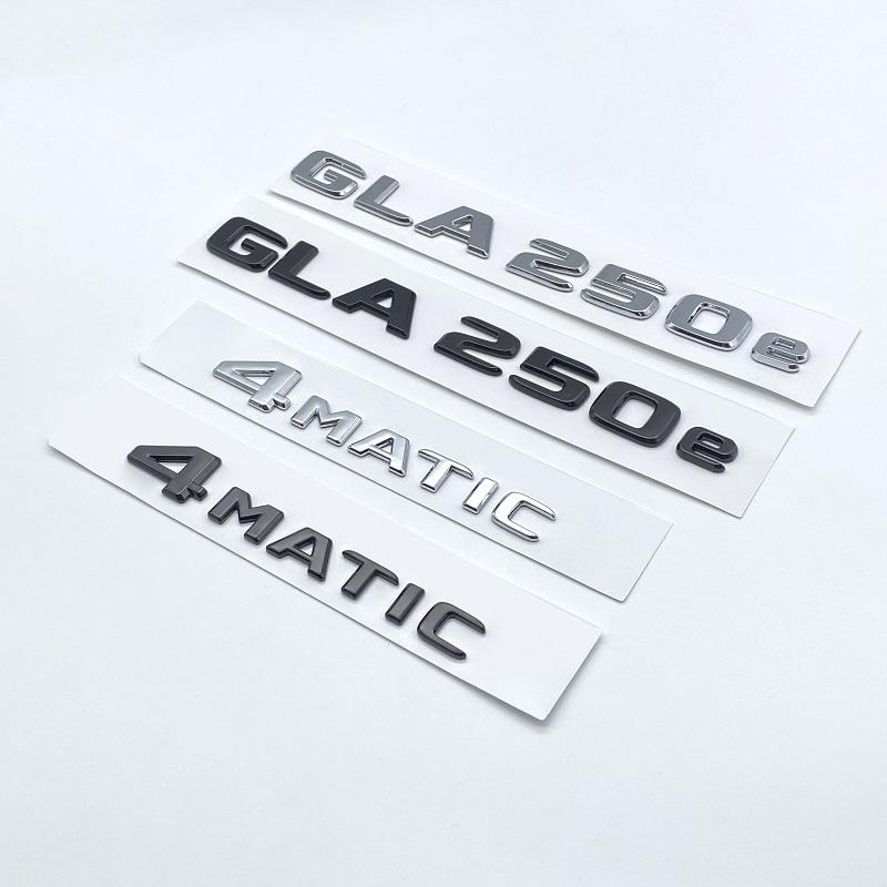 3D Chrome Black GLA250e 4Matic ABS Letters Emblem Car Rear Trunk Logo Sticker for Mercedes Benz X156 X253 AC1