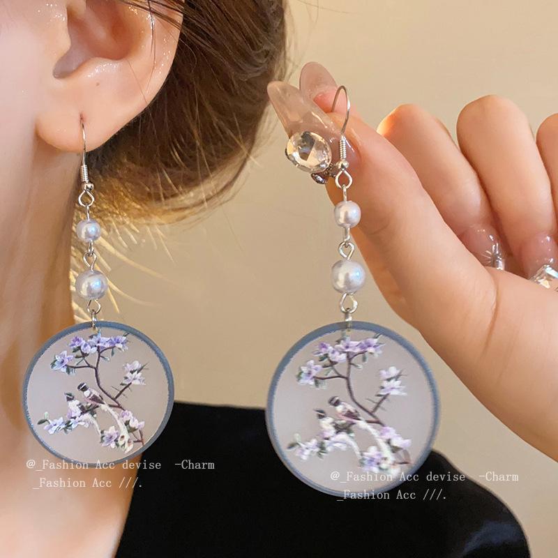Elegant Pearl Blossom Chinese Style Earrings - Versatile & High-End Accessory for Women