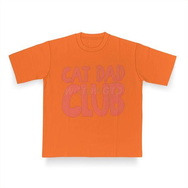 Cotton Mens Clothing Cat Dad Club Print T Shirt High Quality Cotton Male Short Sleeve Streetwear Fun Animal Kitten Tshirts