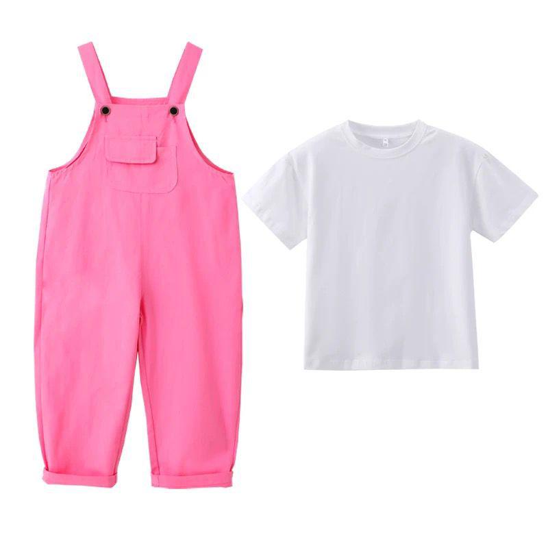 Set Salopette Colorata per Bambini: Palette di caramelle autunnale per la festa dello sport e il coro dell'asilo 130 cm