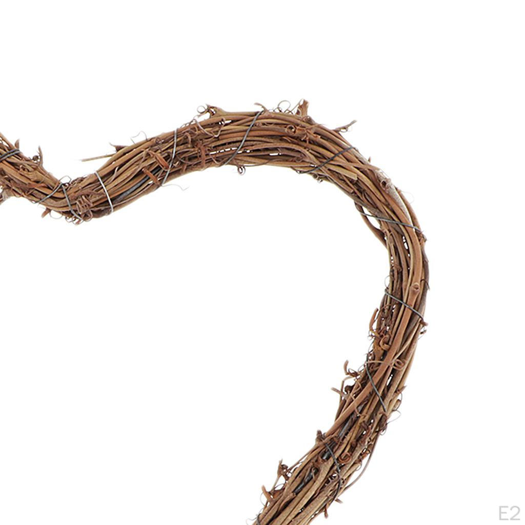 Ghirlanda di Rattan a Forma di Cuore Secco Decorazione da Appendere a Porta/Parete Decorazione per Festival/Matrimonio