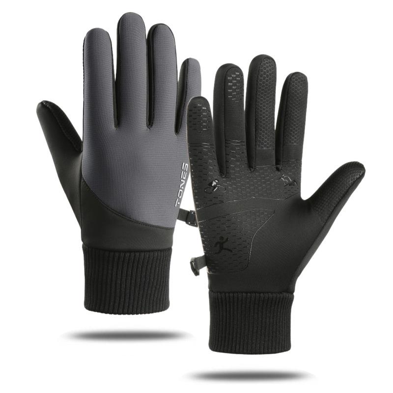 Men's Winter Touchscreen Outdoor Gloves - Velvet Lining, Non-Slip, Waterproof, Windproof for Cycling, Skiing, and Mountaineering.