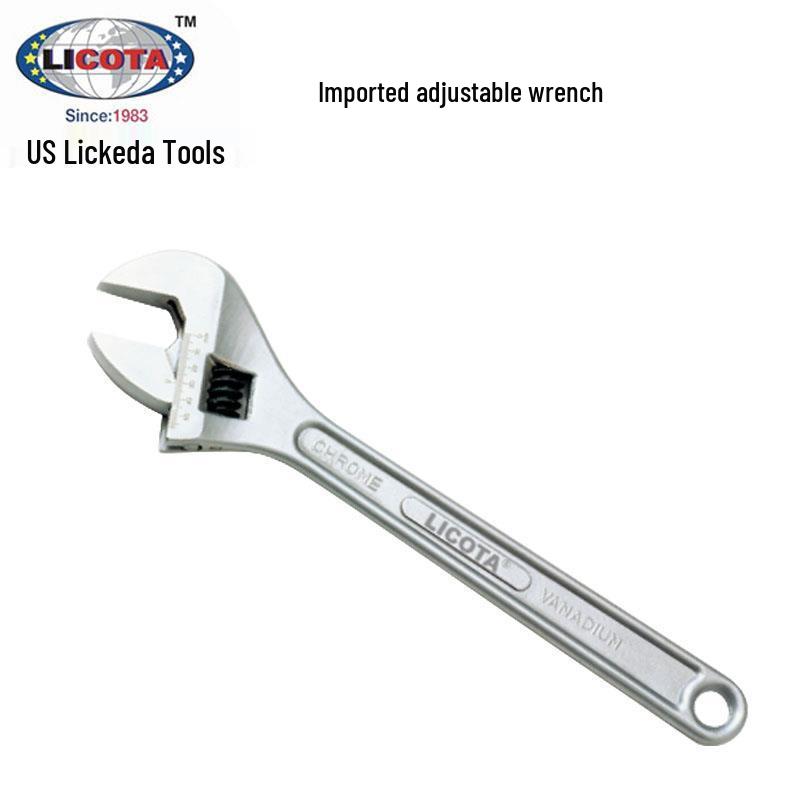 LICOTA USA Metric Adjustable Wrench 4-18 Inch AWT-35033 AWT-35033-4 inch Chrome Plated
