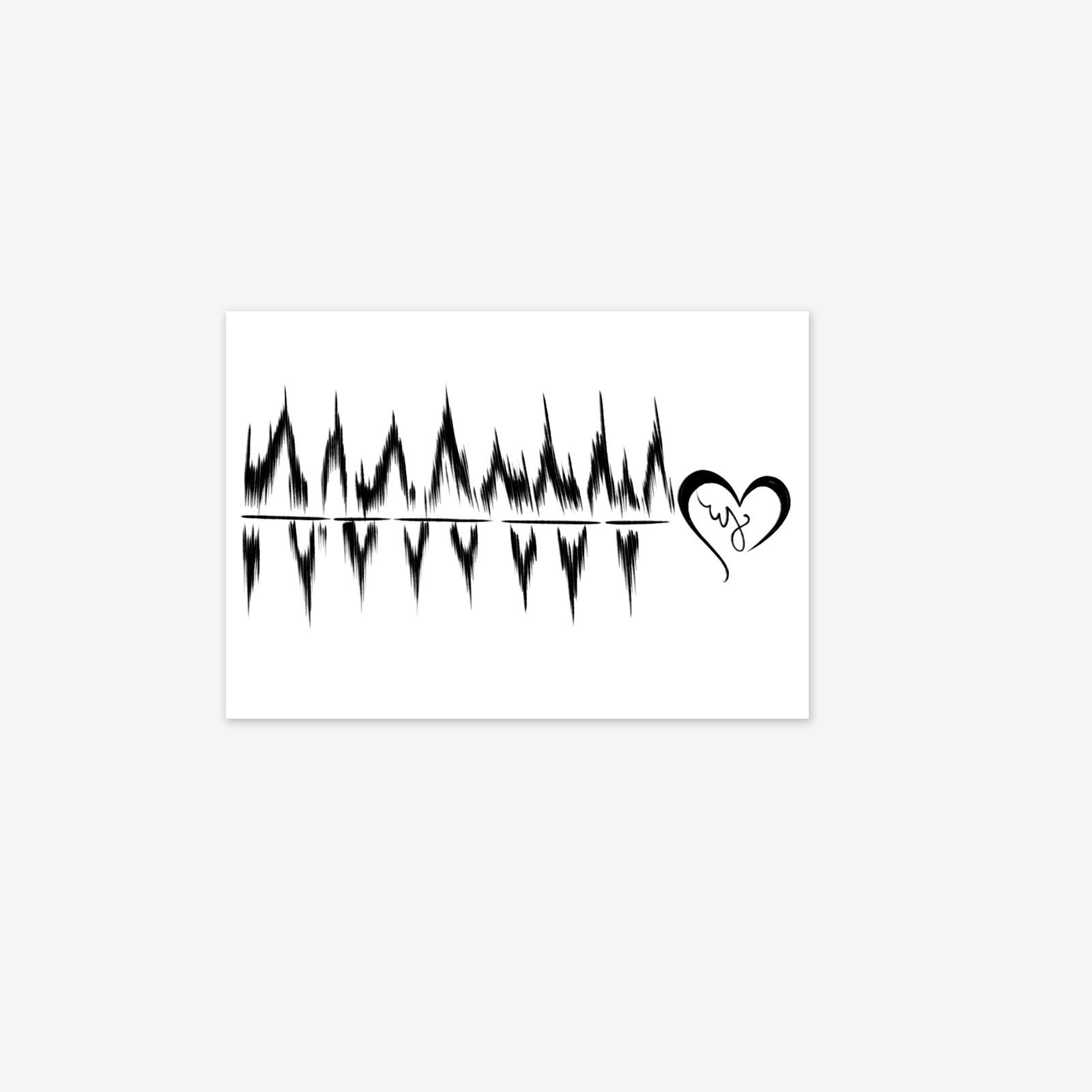 

Ecg Mountain Love Tattoo Sticker Waterproof And Long-Lasting Men S And Women S Personality Simulation Tattoo Wrist Arm Ins 7*9CM