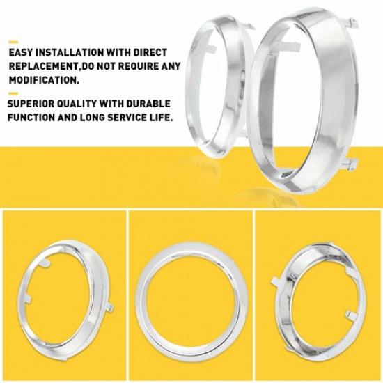 2Pcs Fog Light Lamp Bezel Chrome Trim Rings Cover For 2011-2017 Toyota Sienna SE