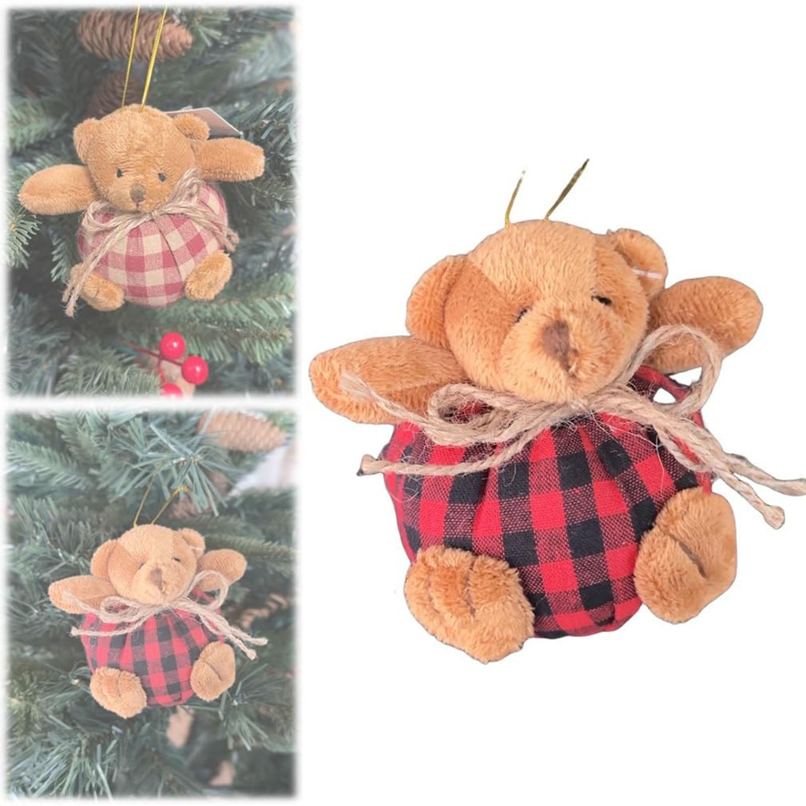 

Plaid Bear Ornaments The Tree Plush Plaid Bear Christmas Tree Decoration One Size красный