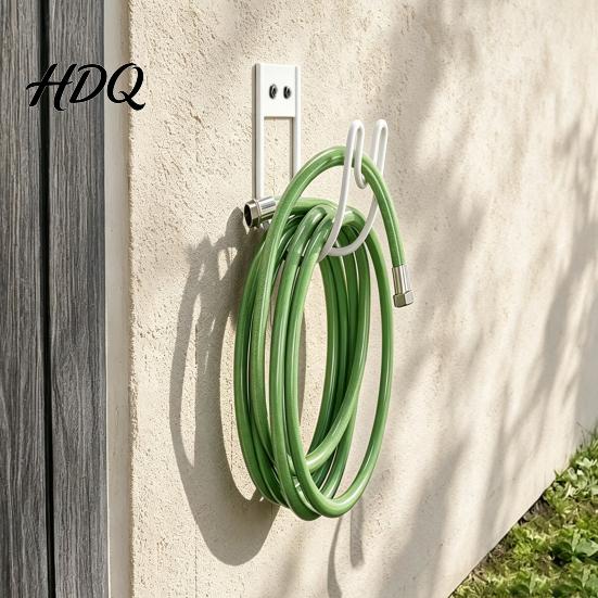 Robuster Gartenschlauchhalter Wandhalter Halter Eisen Wasserhaken Platzsparend Rostbeständiges Gestell für Außenbereich Hof Garage Rohr