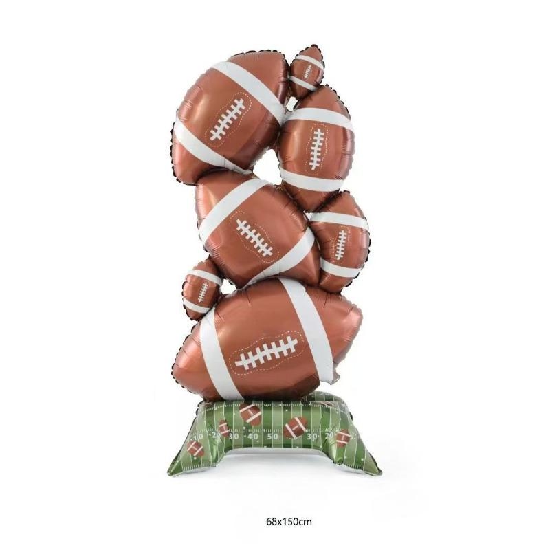Palloncino in alluminio a forma di pila di calcio alto da terra Palloncino in foglio di alluminio standing Coppa del Mondo Palloncino in foglio di alluminio Coppa del Mondo Forniture per decorazioni per feste