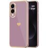 Case for Samsung Galaxy S25 Edge - BOOLING - Heart Pattern Shockproof Flexible Ultra Slim - Purple