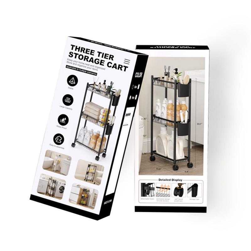 Multi-layer Bathroom Shelf with Wheels - Narrow Gap Storage Trolley