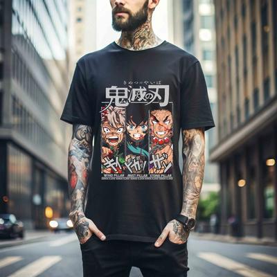 100% Baumwolle TOPS UNISEX T-SHIRTS HERREN DAMEN Gyomei Himejima T-Shirt Stein-Hashira Horror Anime Säule Demon Slayer Geschenk 522