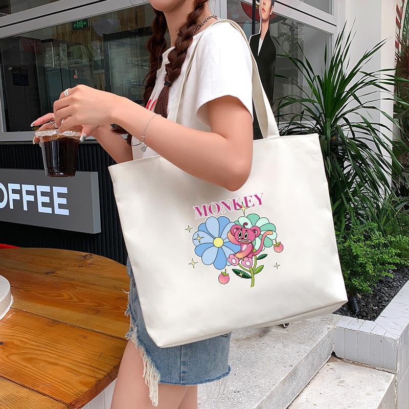Canvas Bag Women'S Shoulder Handbag Student Tote Bag Large Capacity Hand Carry Canvas Bag