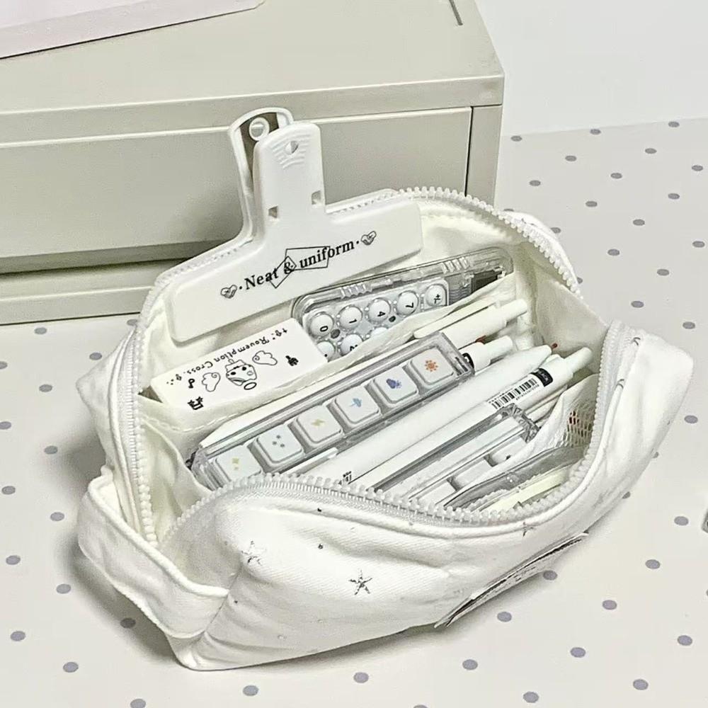 Portable Pencil Case Large Capacity Stationery Bag Korean Style Stationery Organizer Students Gift
