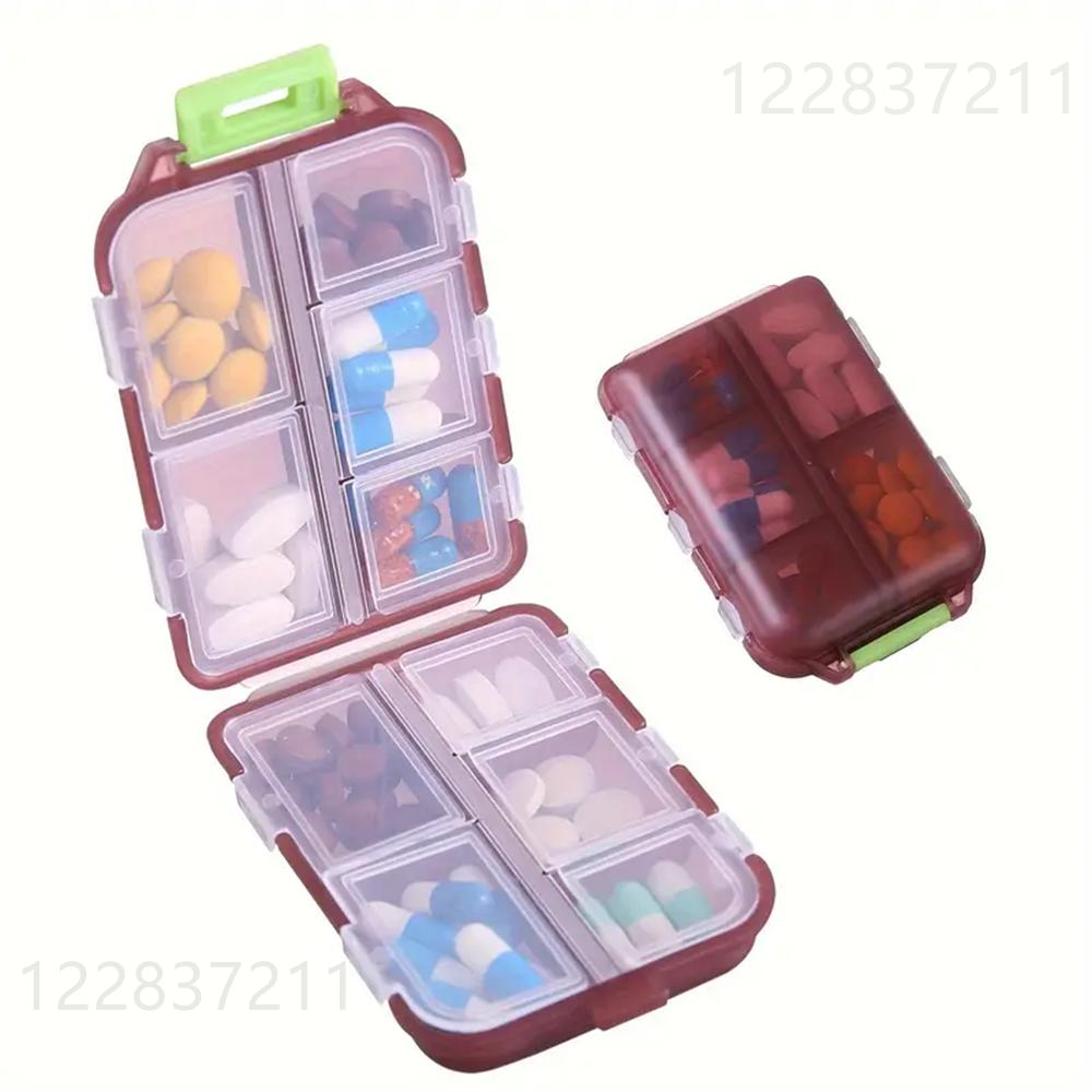 1PC 10-Grids Small Pill Cases Organizer Box Weekly Travel Portable Pocket Medicine Boxes Holder Plastic Container Storage Gadget