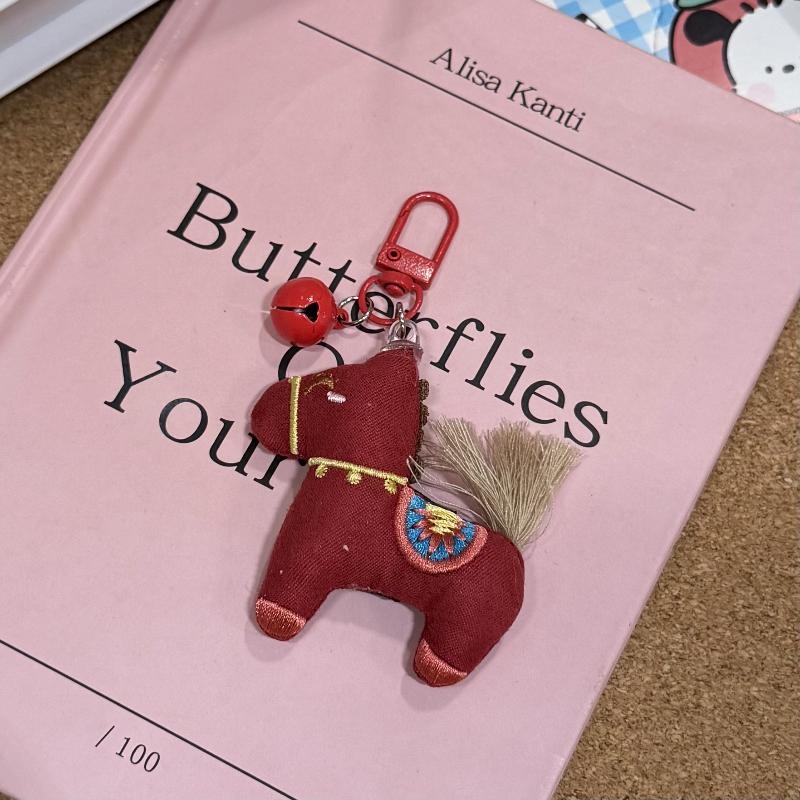 

1Pcs Cartoon Cute Red Lucky Pony Keychain Kawaii Backpack Pendant Year Of The Horse Mascot Decoration Accessories New Year Gift ONESIZE