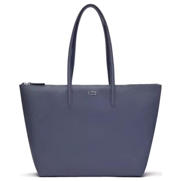 

Lacoste Trendy Versatile PVC Tote Shopping Bag Shoulder Handbag Large Women tote bags Blue NF1888PO-N77 Blue,Large
