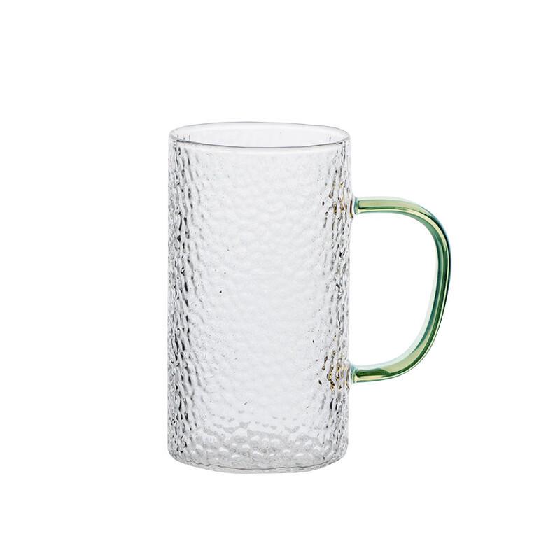 

ZISIZ Hammered Heat-Resistant Glass Coffee Pot with Green Handle (5-Cup Set)