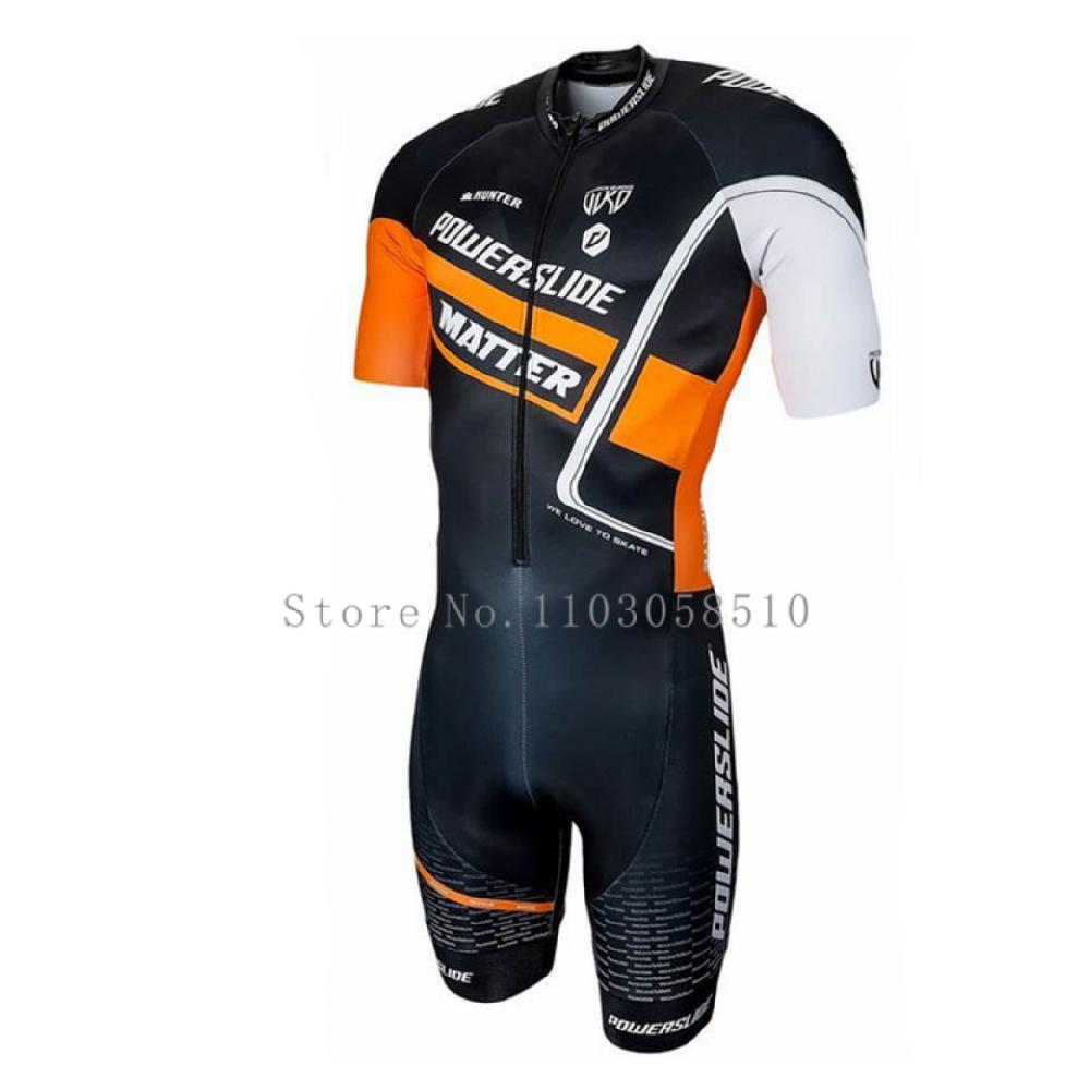 Powerslide Skating Short Sleeve Speed Skating Suit Kids Practice Training Inline Speed Skating Aldult Triathlon Race Clothing