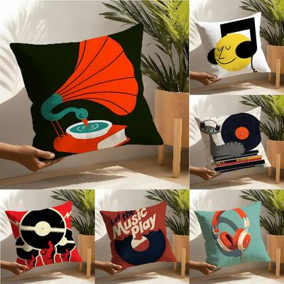 3 Simple Stylish Music Record Design Pillow Case Home Living Room Decoration Linen Pillowcover Pillow Cases Cushion Cover