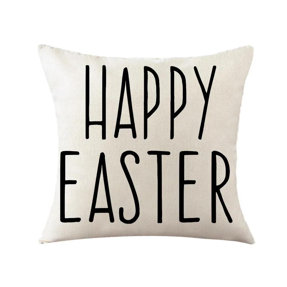 Easter Decor Pillowcases 45x45cm Linen Pillow Cover Easter Decorations Favors Pillows Cushion Cover Easter Bunny Eggs Pillowcase