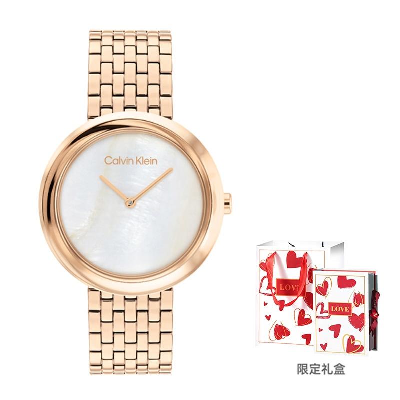 CALVIN KLEIN / watch quartz movement steel strap white dial women's watch 25200322