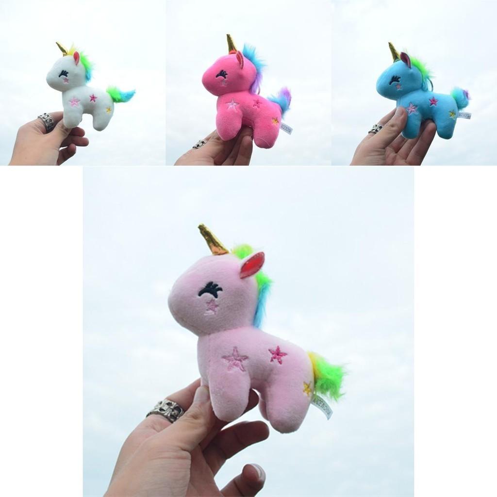 Adorable Plush Unicorn Keychain Soft Pp Cotton Miniature Horse Bag Charm