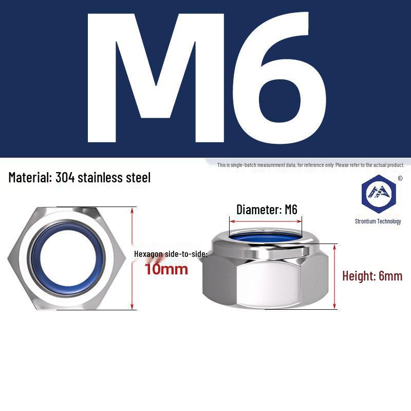 304 Stainless Steel Nylon-Insert Lock Nut DIN985