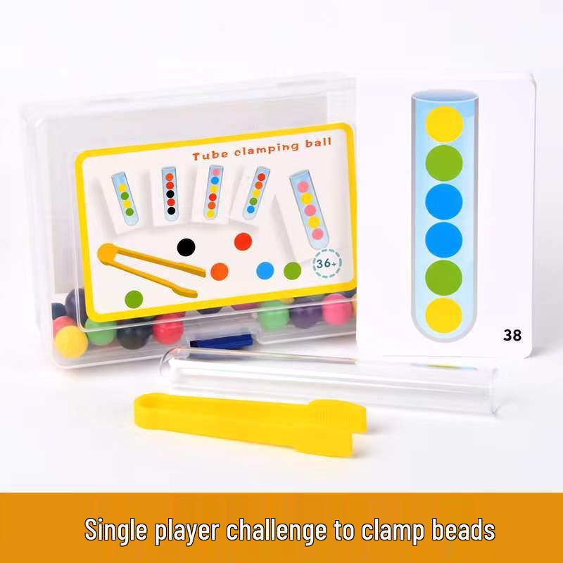 

Монтессори игрушка для зажимания бусин для развития мелкой моторики и распознавания цветов