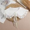 Lace Fake Collar Women Detachable Collars For Women False Collar Embroidery Floral Lolita Lapel Half Shirt Shawl Wrap Decoration