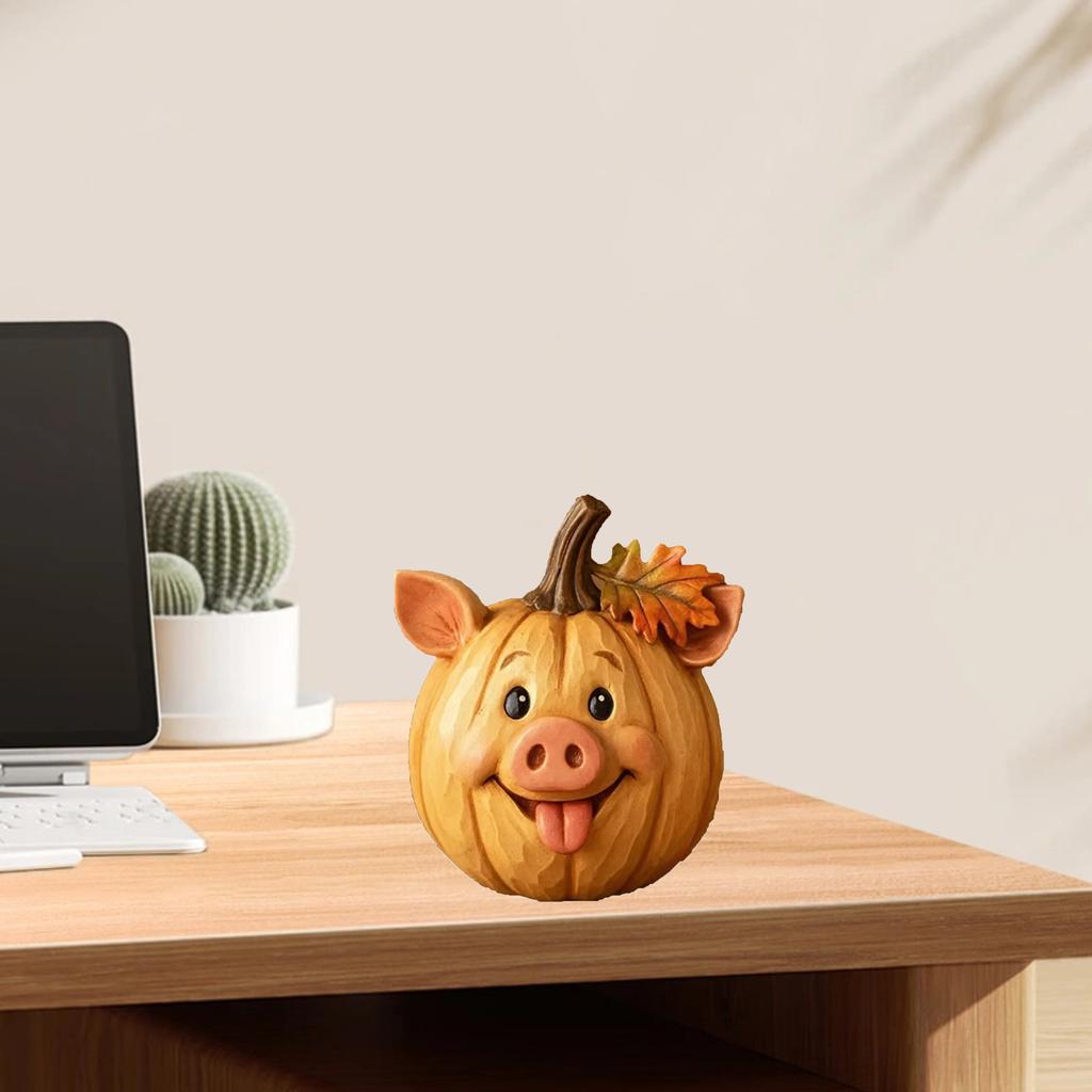 Gresskarstatuer av husdyr, Resinpynt, Hjemmedekorasjoner til skrivebord, Høytidsdekorasjoner