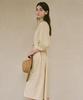 Lingseoul Voluminous Shirring Dress-Beige