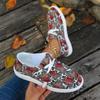 Large size casual flower-faced lace-up women's shoes, new women's wear in spring and autumn, trendy and comfortable platform single shoes