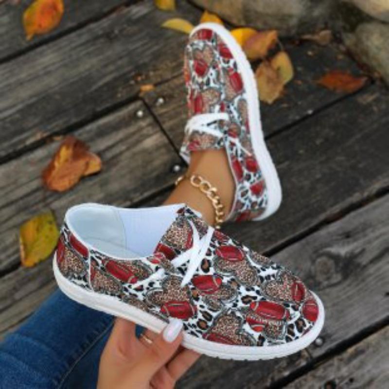 Large size casual flower-faced lace-up women's shoes, new women's wear in spring and autumn, trendy and comfortable platform single shoes
