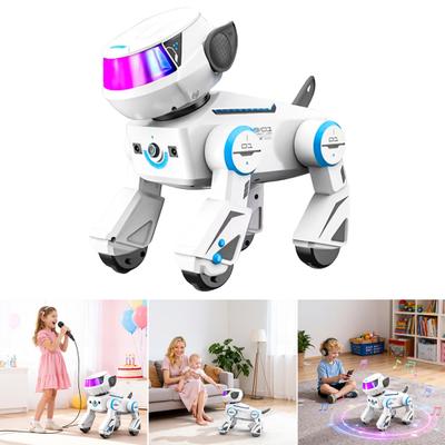 Yousheng Remote Control Robot Dog Toy Programming Smart Interactive Electric Dog Toddlers 2.4GHz RC Walking Dancing Puppy Toy with LED Eyes