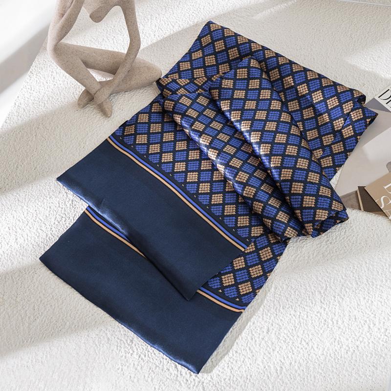Mulberry silk silk scarf British style pattern men's business scarf Fashion commuter versatile scarf