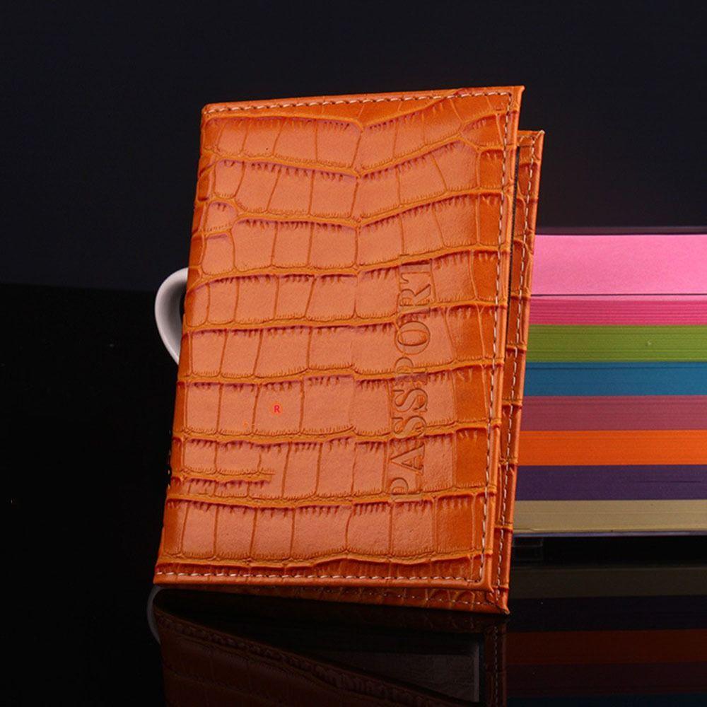 

Exquisite PU Travel Organiser Crocodile Wallet Case Bags Passport Holder Document Tickets Holder Unisex жёлтый