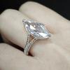 Damen Ehering Birnenschliff Zirkonia Diamant Verlobungsring Stilvoller Schmuck Geschenk