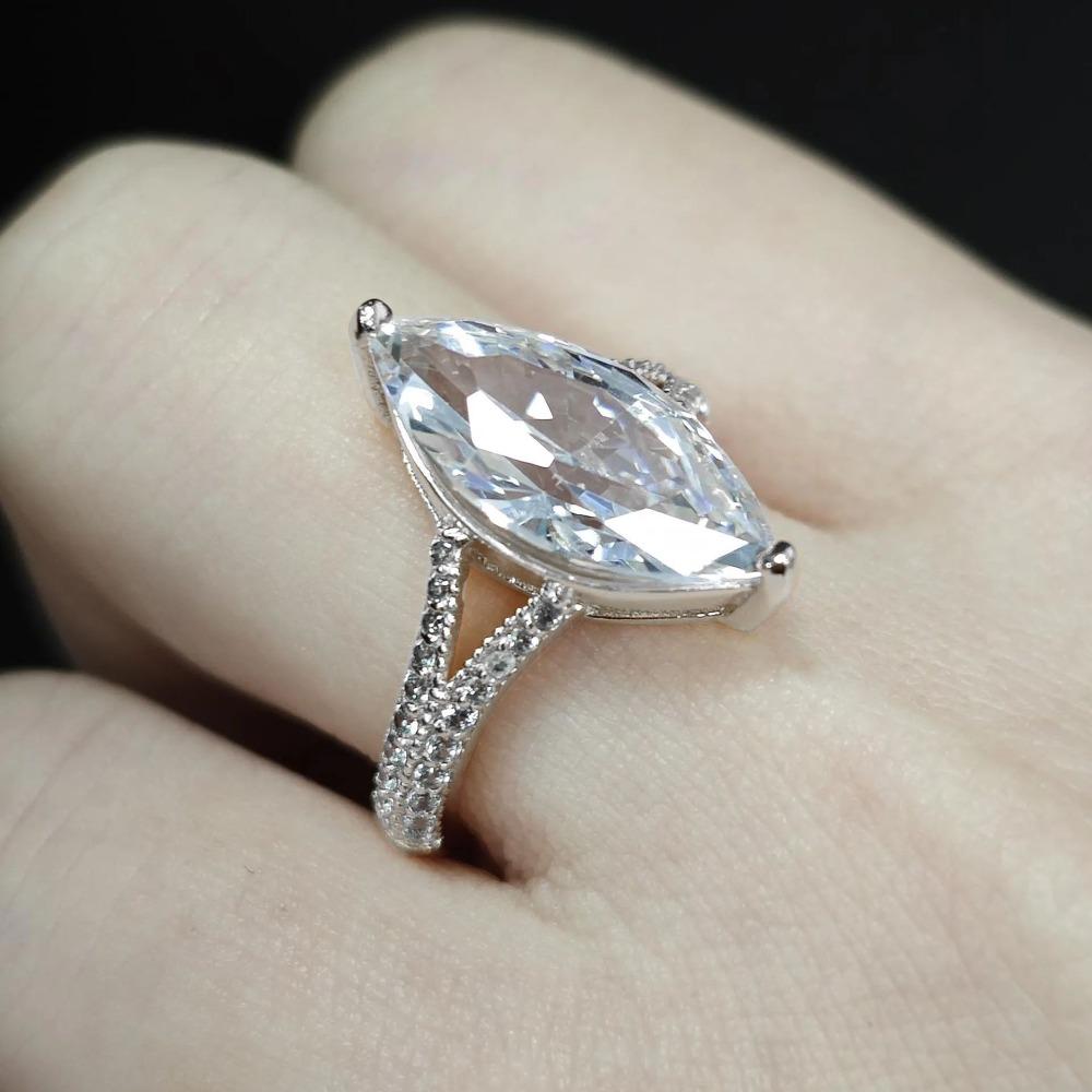 Damen Ehering Birnenschliff Zirkonia Diamant Verlobungsring Stilvoller Schmuck Geschenk