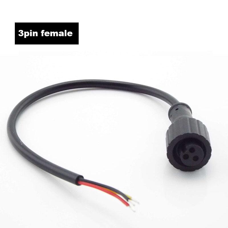 

2Pin 3Pin 4Pin 24AWG 3A Кабельный провод Штекер для светодиодных лент Штекерный разъем Гнездо Головка Соединитель Джек 15 мм Водонепроницаемый IP65 k5 3pin female